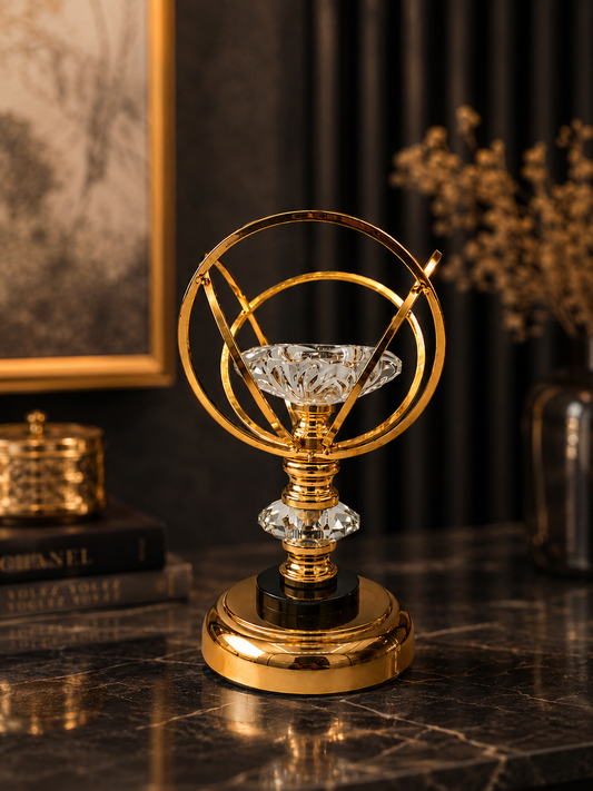Orion Orbit Metallic Candelabra – Elegant Glass Tealight Holder - Home Decor Pakistan | Decor Lounge pk
