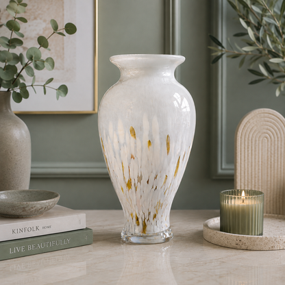 Handcrafted Blown Glass Decorative Vase Large