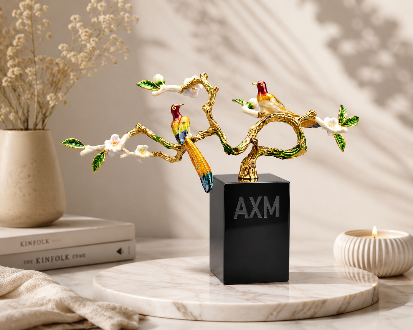 Porcelain Bird Branch Figurines