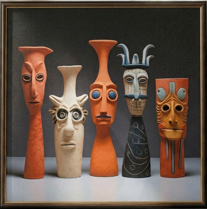 Tribal Mask Framed Painting | Wall Art Ancient Expressions