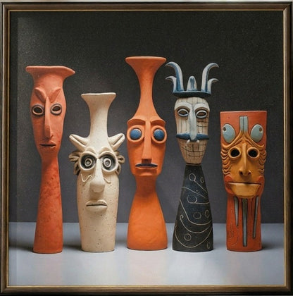 Tribal Mask Framed Painting | Wall Art Ancient Expressions