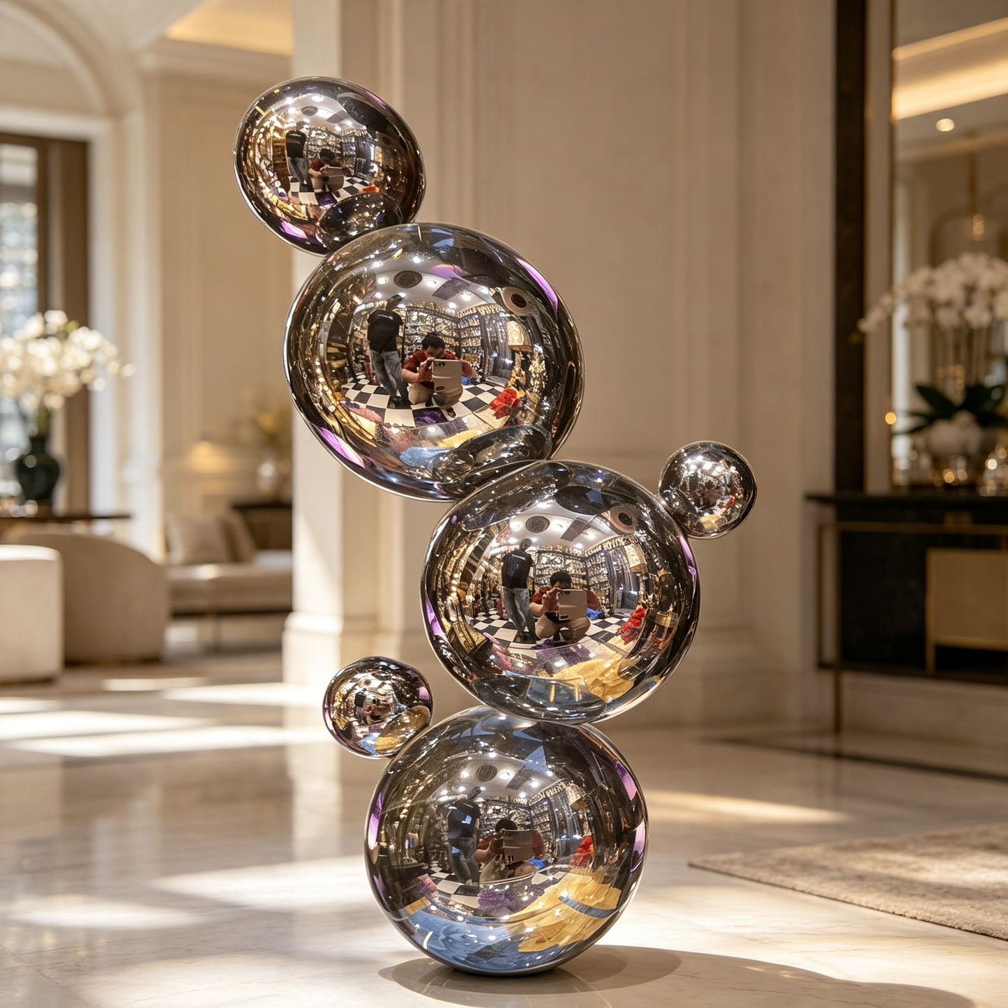 Solid Glass Crystal Ball Sculpture