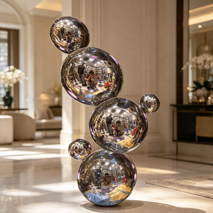 Solid Glass Crystal Ball Sculpture