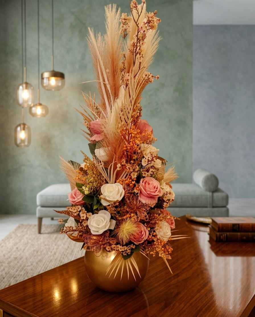 The Blush & Botanical Golden Luxe Arrangement