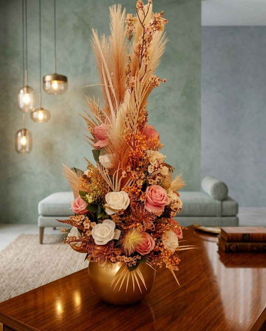 The Blush & Botanical Golden Luxe Arrangement