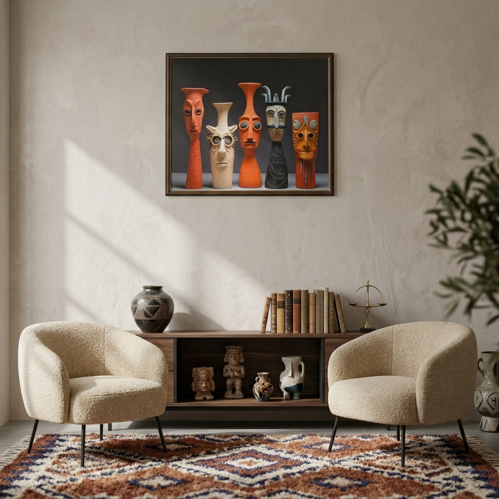 Tribal Mask Framed Painting | Wall Art Ancient Expressions