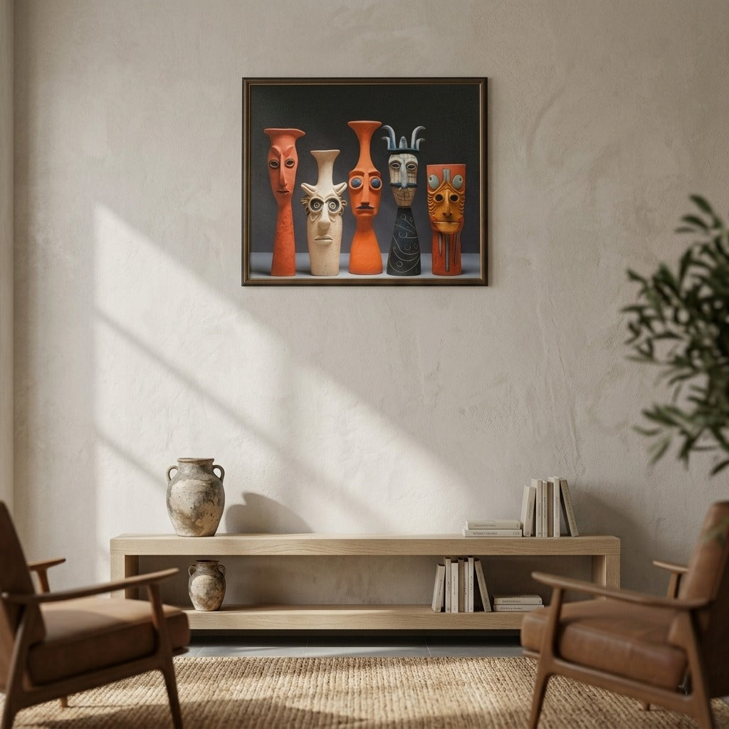 Tribal Mask Framed Painting | Wall Art Ancient Expressions