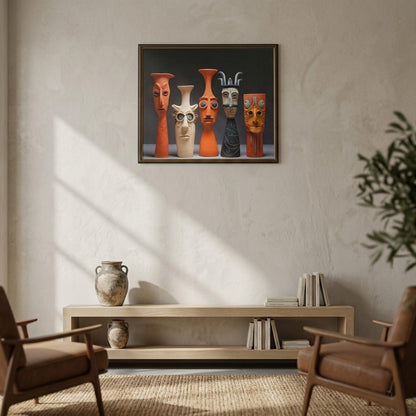 Tribal Mask Framed Painting | Wall Art Ancient Expressions