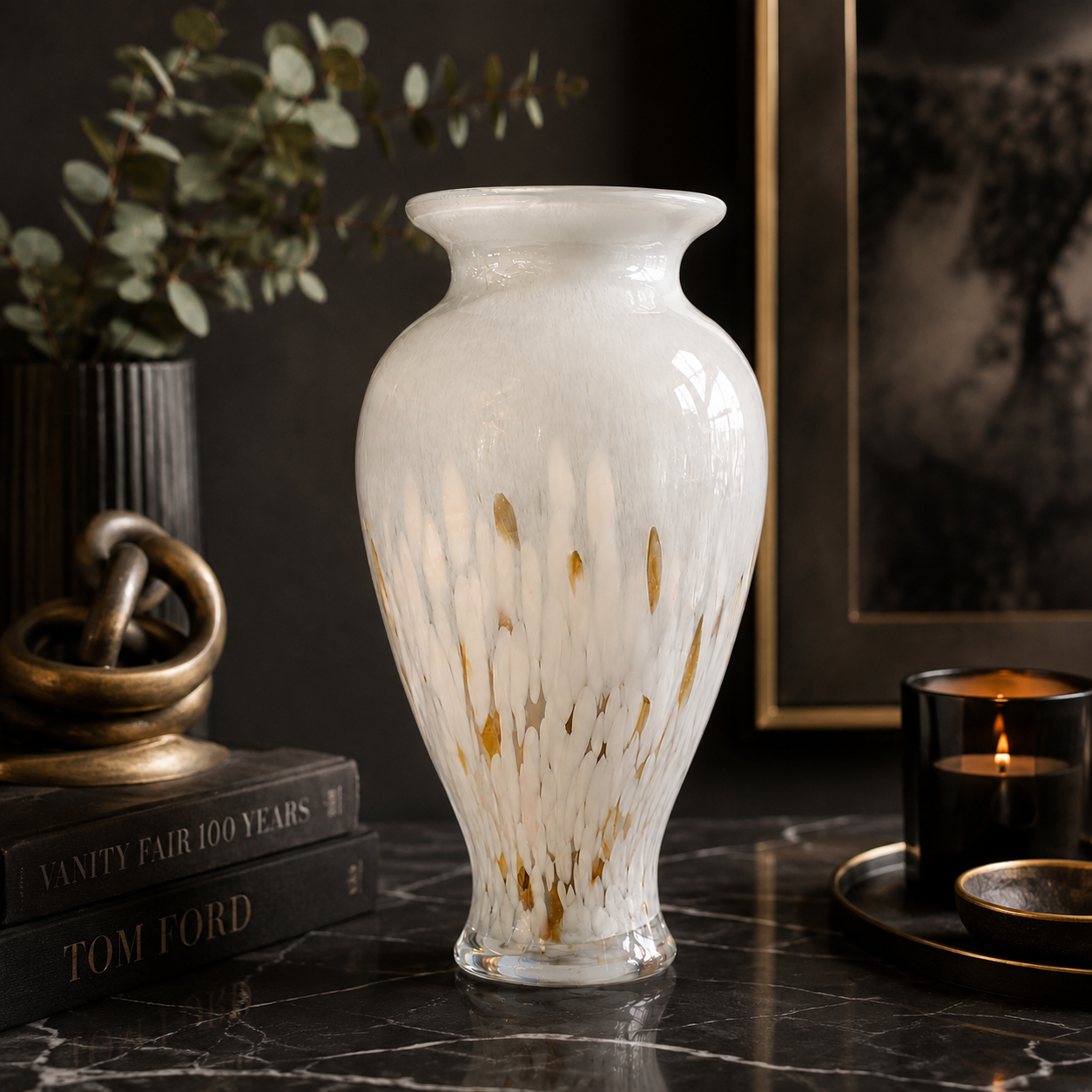 Handcrafted Blown Glass Decorative Vase Large