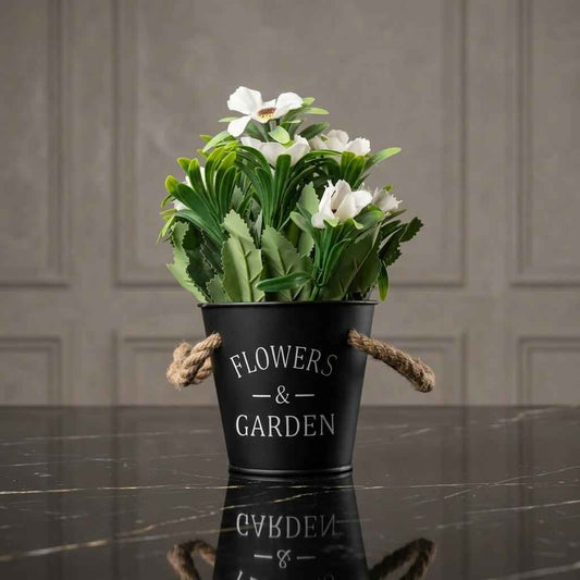 ARTIFICIAL FLOWER AND BLACK Bucket