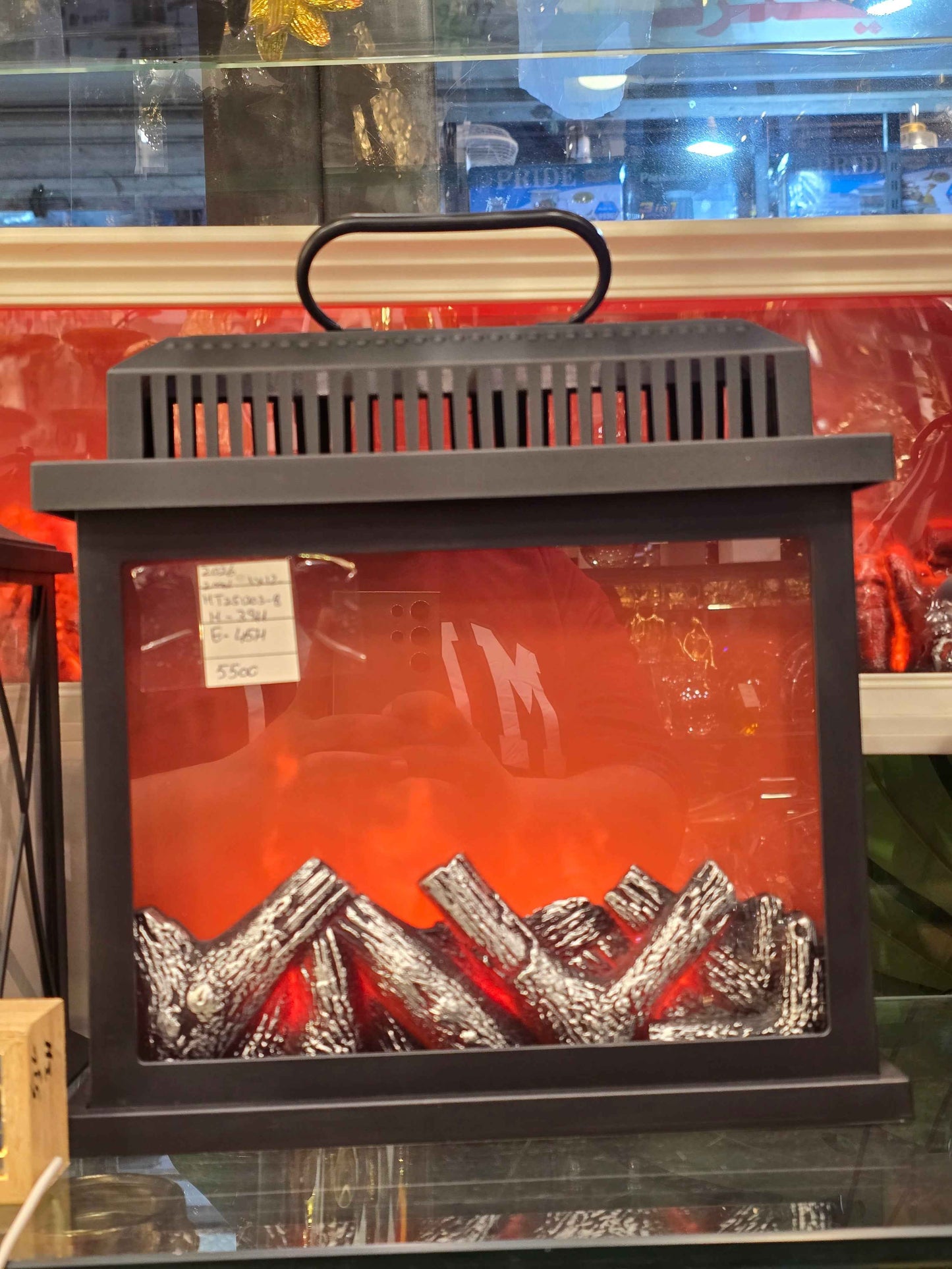 Battery-Operated LED Fireplace Lantern