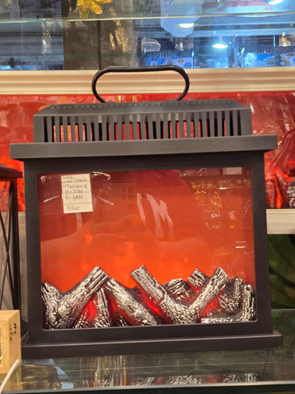 Battery-Operated LED Fireplace Lantern