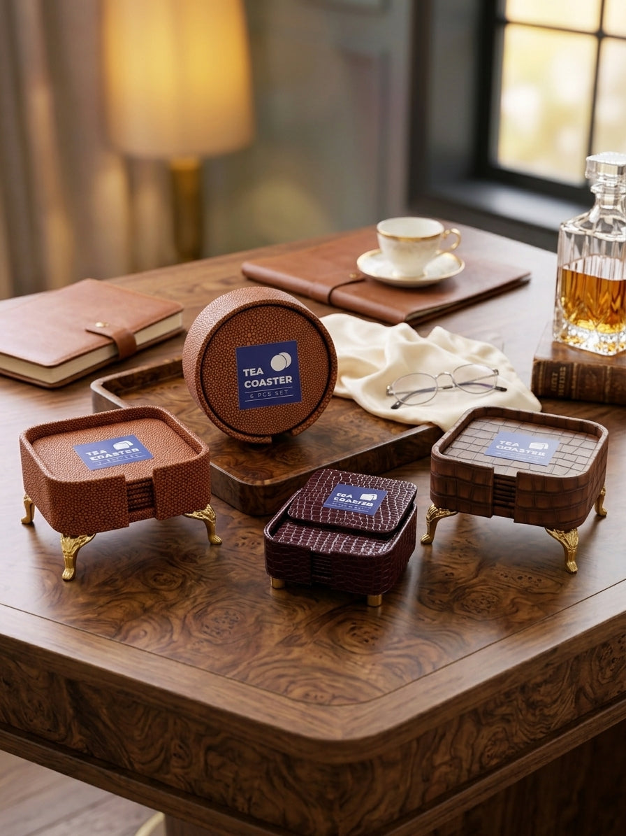 Premium Luxury Tea Coaster Set – 6 Pcs