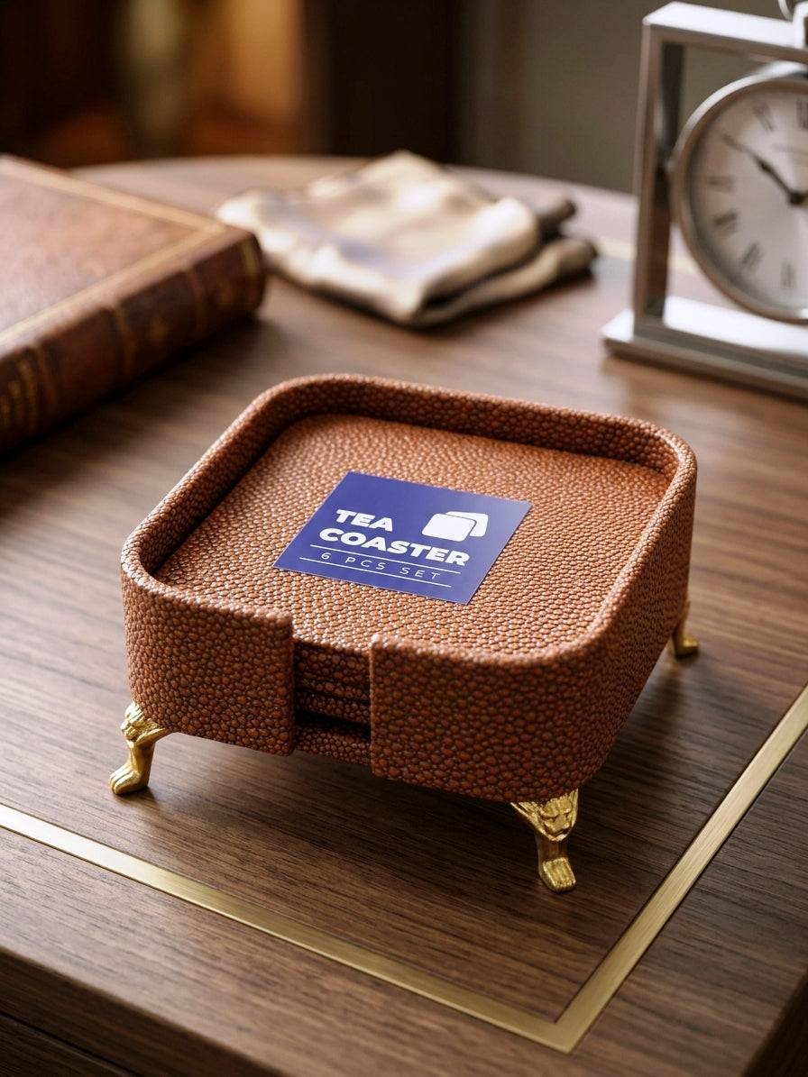 Premium Luxury Tea Coaster Set – 6 Pcs