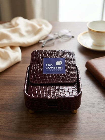 Premium Luxury Tea Coaster Set – 6 Pcs