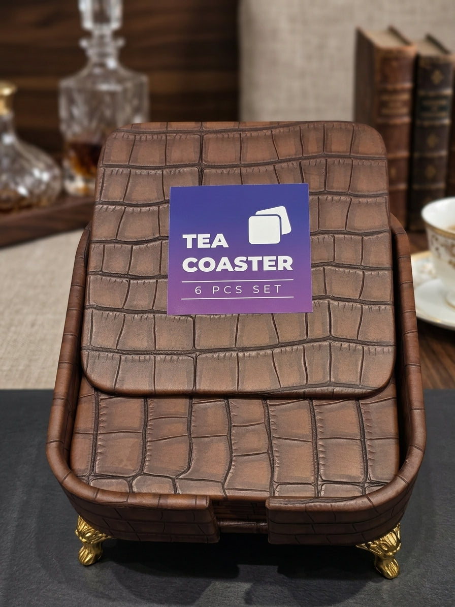 Premium Luxury Tea Coaster Set – 6 Pcs