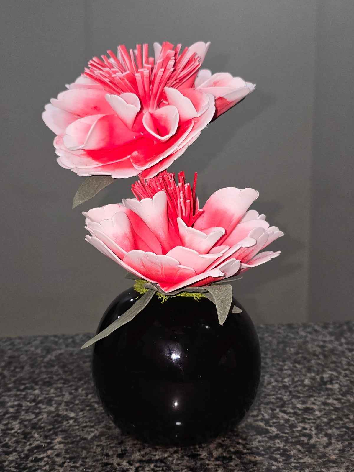 Crimson Bloom Ceramic Floral Vase