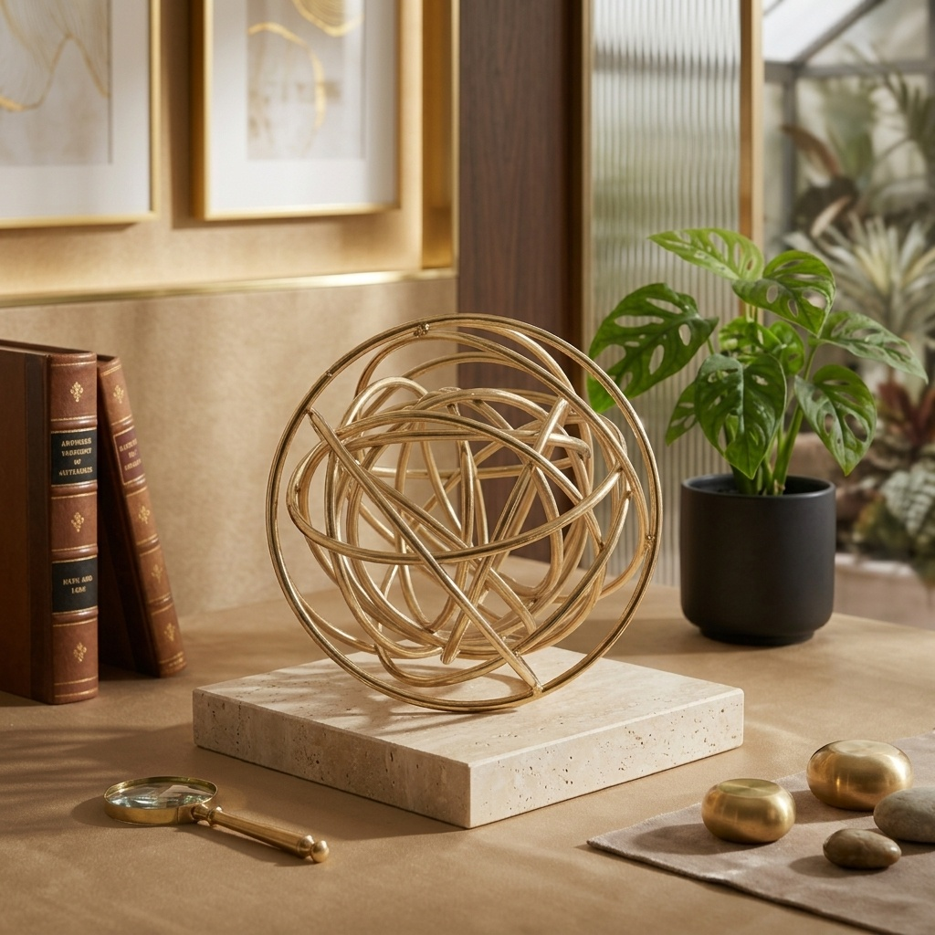 Golden Entwine Decorative Sphere