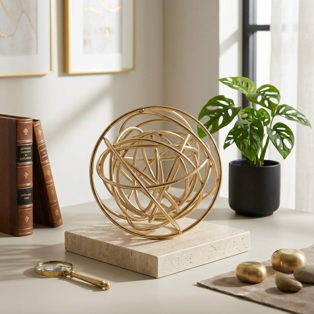 Golden Entwine Decorative Sphere