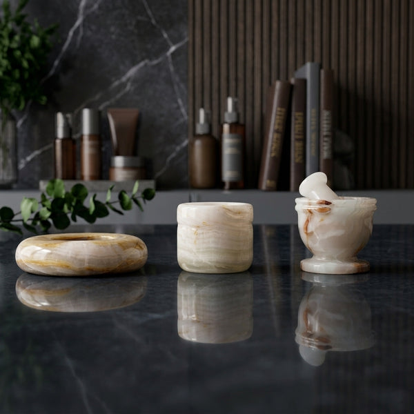 Handcrafted Onyx Marble (3 piece Set)