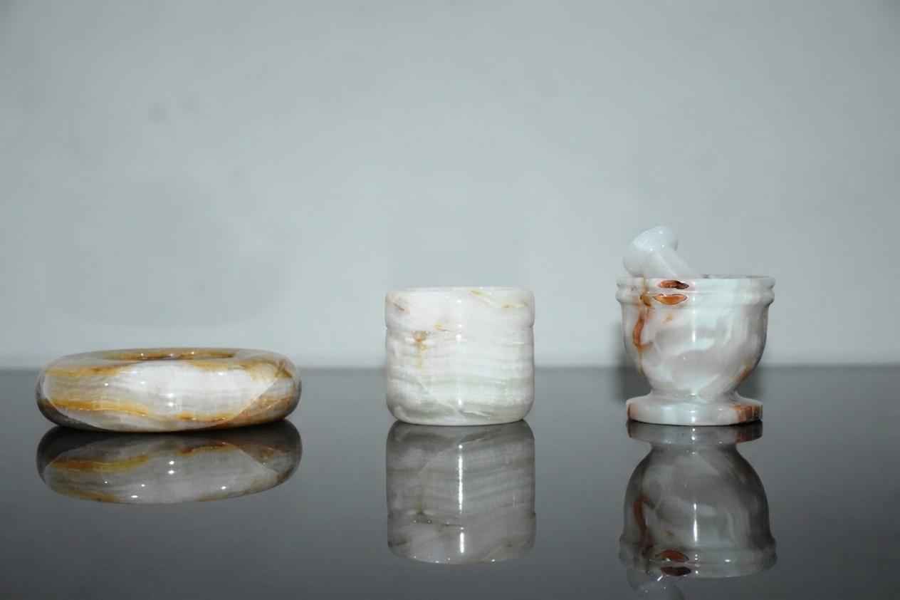 Handcrafted Onyx Marble (3 piece Set)