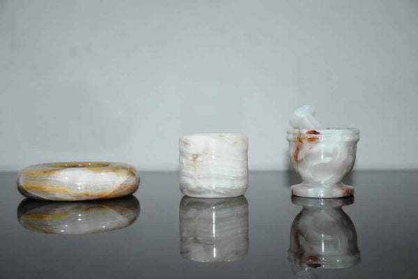 Handcrafted Onyx Marble (3 piece Set)
