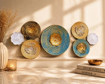Luxury Textured Metallic Floral Disc Wall Sculpture - Home Decor Pakistan  | Decor Lounge pk