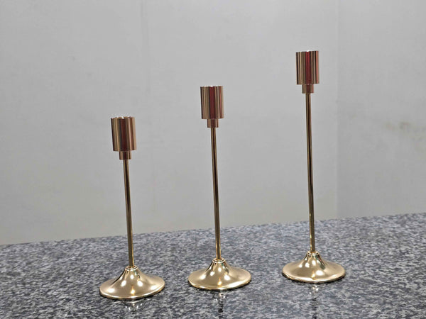 Oatnauxil Metal Gold Taper Candle Holder