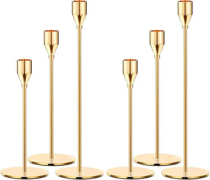 Oatnauxil Metal Gold Taper Candle Holder