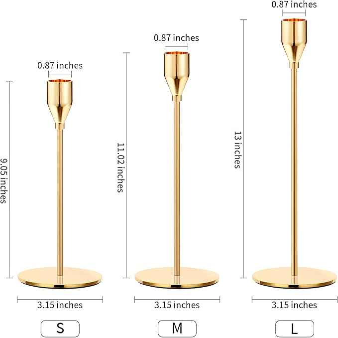 Oatnauxil Metal Gold Taper Candle Holder
