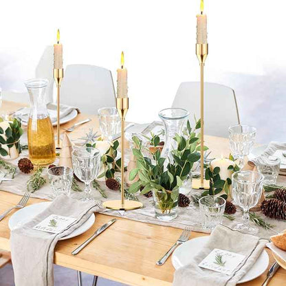 Oatnauxil Metal Gold Taper Candle Holder