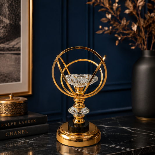 Orion Orbit Metallic Candelabra – Elegant Glass Tealight Holder - Home Decor Pakistan  | Decor Lounge pk