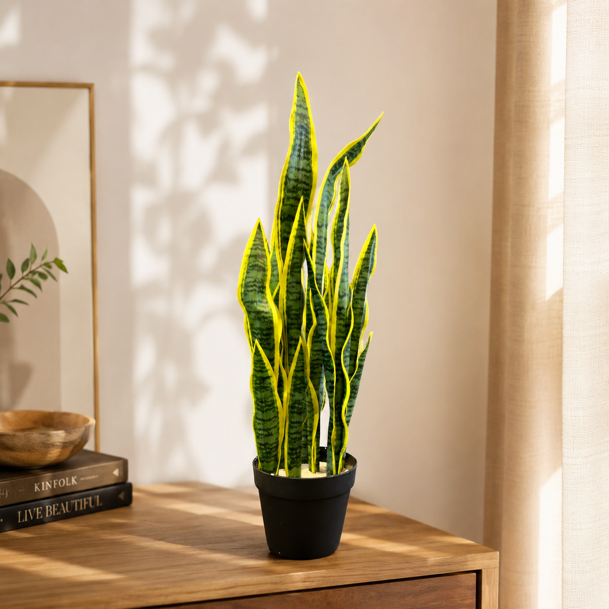 REALISTIC ARTIFICIAL SNAKE PLANT - Home Decor Pakistan  | Decor Lounge pk