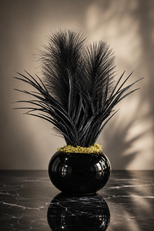 The Sterling Faux Pampas Ceramic Vase - Home Decor Pakistan  | Decor Lounge pk