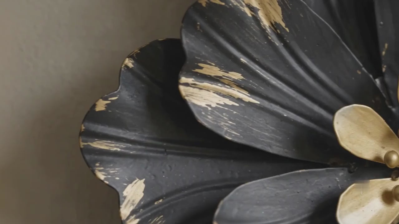 Modern 3D Metal Floral Wall Art –  Luxury Framed Botanical Wall Sculpture